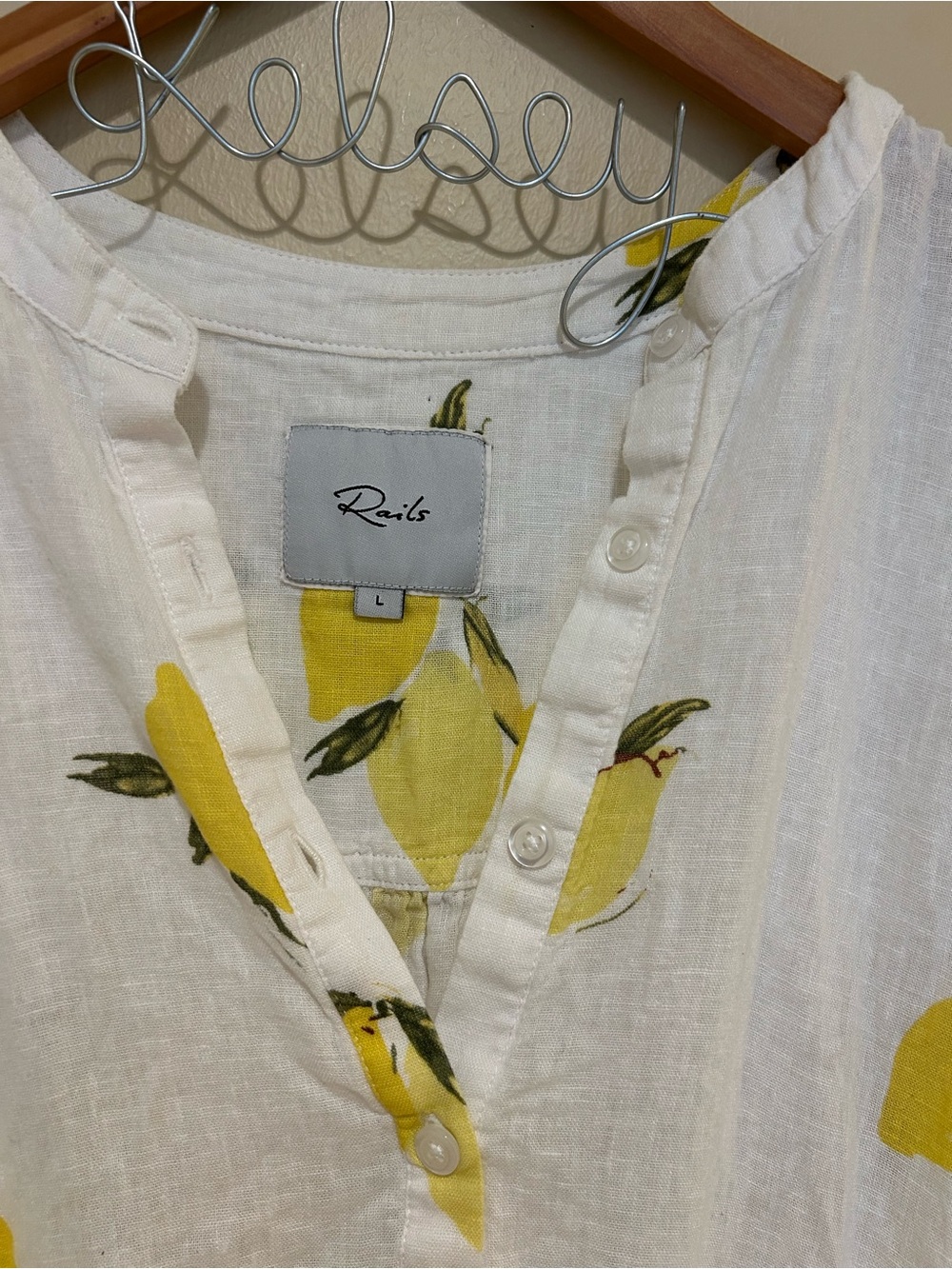 Rails Like New Angelina Linen Blend Cap Sleeve Citronnade Dress Size Large - Picture 4 of 8